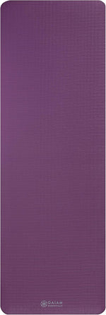 Gaiam 10mm Yoga Mat with Carrying Strap for Home & Gym Workouts
