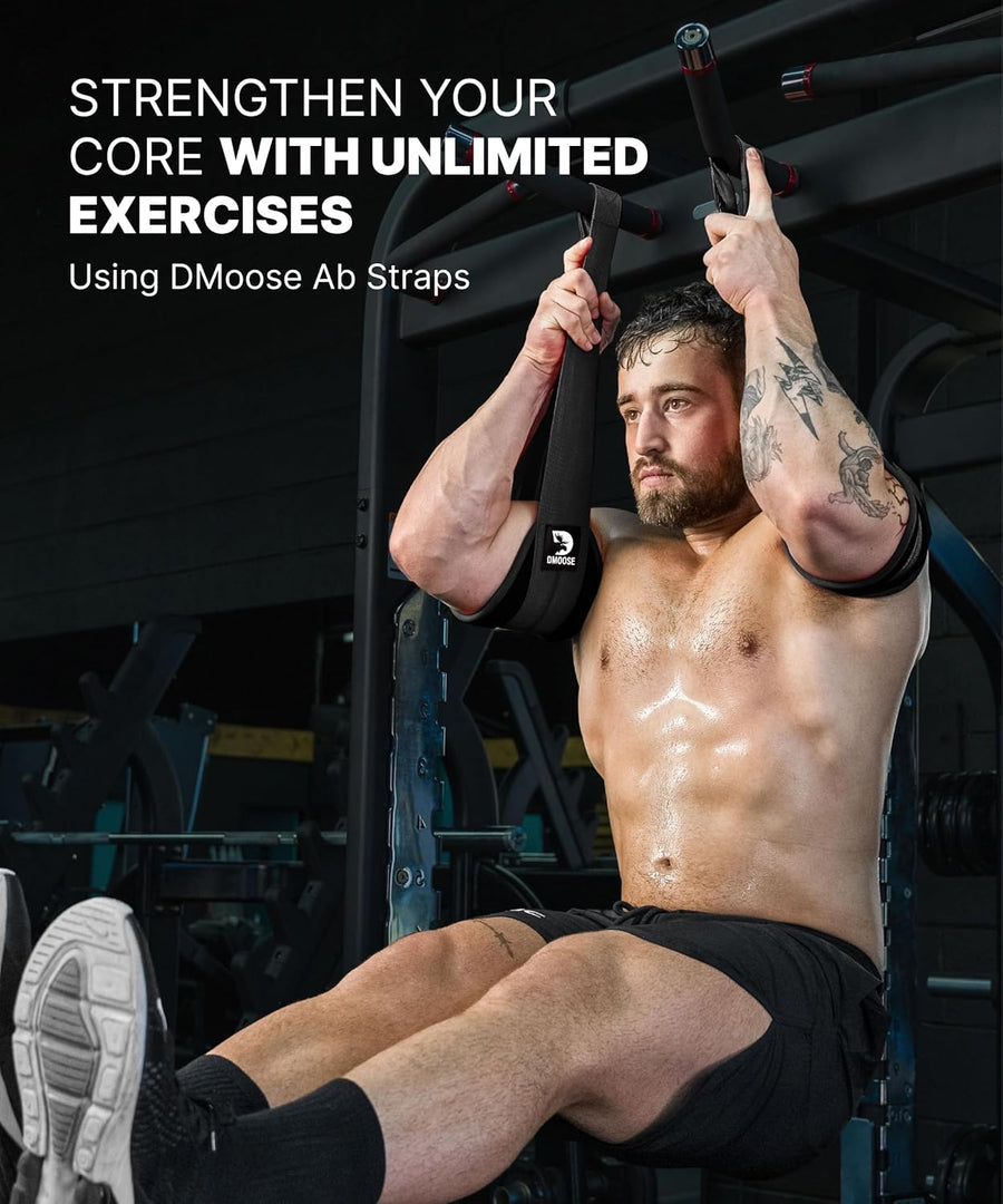 DMoose Fitness Hanging Ab Straps - Soft Padded Straps for Core Workouts