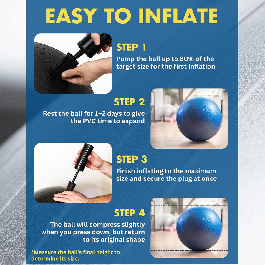 ProBody Pilates Exercise Ball - 45cm, 55cm, 65cm, 75cm, 85cm