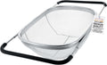 U.S. Kitchen Supply Stainless Steel Colander Strainer - 6-Quart Collapsible Colander with Expandable Rubber Handles - Rectangular Sieve, Fine Mesh Stainless Steel Strainers and Colanders for Kitchen