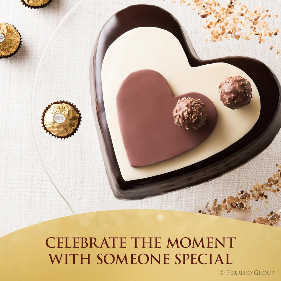 Ferrero Rocher, Premium Milk Chocolate Hazelnut, Individually Wrapped Chocolate Gift Box, 24 Count, 10.6 oz