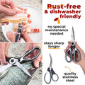 Kitchen Shears by Gidli - Liftime Replacement Warranty* - Includes Seafood Scissors As a Bonus - Heavy Duty Utility Stainless Steel All Purpose Ultra Sharp Scissors for Food/Cooking