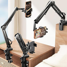 LISEN Gooseneck Phone Holder for Desk Bed 3rd Upgrade Cell Phone Stand for Desk Bed Accessories,Gifts for Seniors Elderly Tech Lovers Mount for Recording Filming Laying Down Flexible Arm Clamp Clip