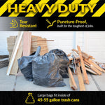 Reli. Contractor Garbage Bags 55 Gallon | 20 Trash Bags | Heavy Duty | Black Contractor