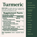 Nature's Bounty Turmeric with Black Pepper Extract, Supports Antioxidant Health, 1000mg, 60 Capsules