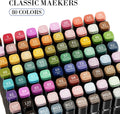 Alcohol Markers, 80 Colors Dual Brush Tip Permanent Art Markers, Coloring Marker, for Book Painting Card Making gift for Adults Kids 8-12