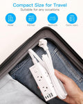 One Beat 10Ft Extension Cord with Multiple Outlets,Flat Plug Power Strip Surge Protector with 10 Ft Long Cord,6 Outlet 4 USB Ports (2USB C),Multi Outlet Wall Plug for Travel,College,Dorm Essentials