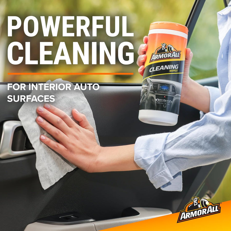 Armor All Protectant, Glass and Cleaning Wipes, Wipes for Car Interior and Car Exterior, 30 Count Each (Pack of 3)