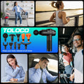 TOLOCO Massage Gun, Deep Tissue Back Massage, 10 Heads, Quiet Motor