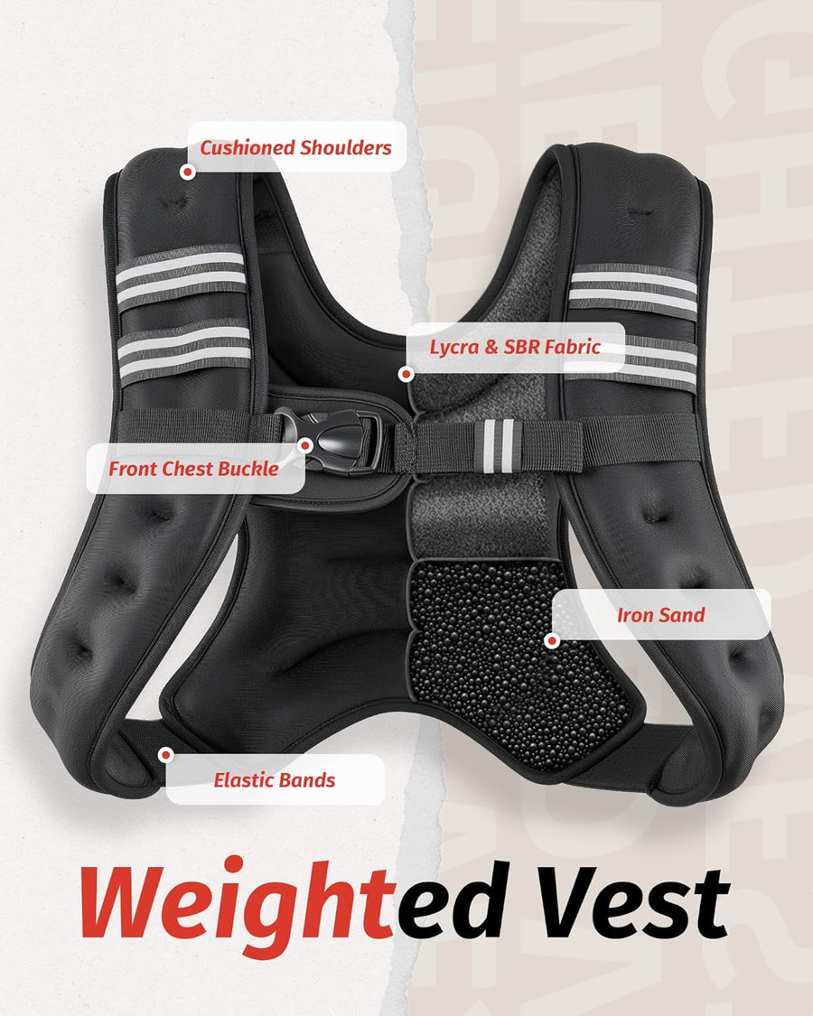 ZELUS Weighted Vest for Workout, Strength Training, Running - 6lb to 30lb