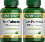 Nature's Bounty Saw Palmetto Support for Prostate and Urinary Health, Herbal Health Supplement, 450mg, 250 Capsules