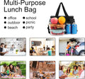 Femuar Reusable Lunch Box for Men/Women - Insulated Lunch Bag Leakproof Lunchbox for Work Office Picnic Beach - Freezable Lunch Cooler Bag with Adjustable Shoulder Strap - Black
