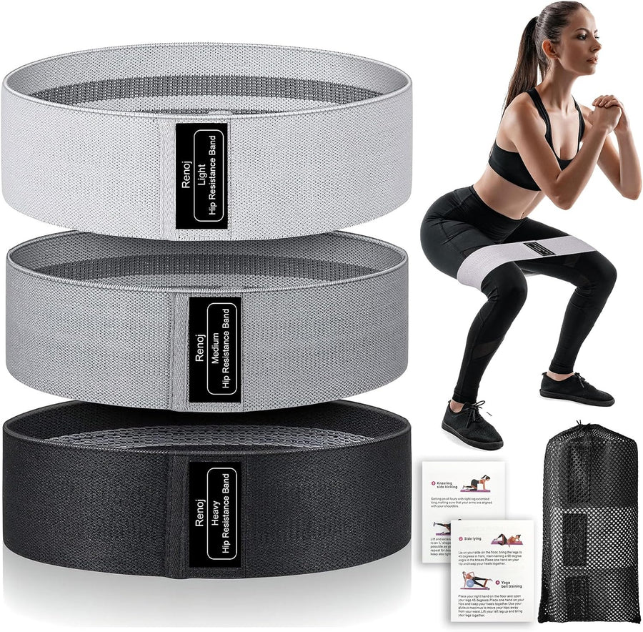 Renoj 3-Set Resistance Bands for Pilates, Yoga, and Home Gym