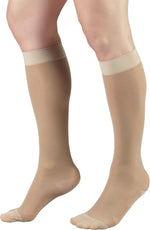 Truform 15-20 mmHg Women's Knee High Compression Stockings, 20 Denier, Nude, Medium