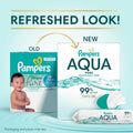 Pampers Baby Wipes Aqua Pure, 99% water-based wipes, Hypoallergenic and Unscented Baby Wipes, 672 Wipes Total (12 Flip-Top Packs)