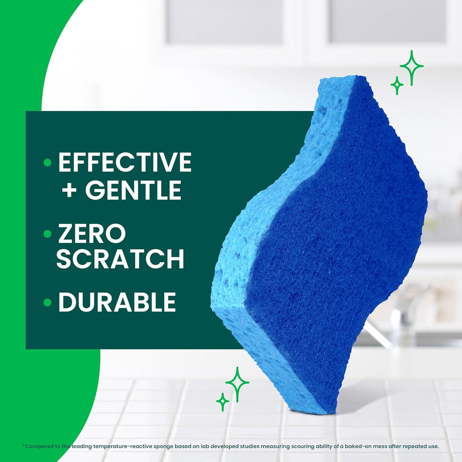 Scotch-Brite Non-Scratch Scrub Sponges, For Washing Dishes and Cleaning Kitchen, 9 Scrub Sponges