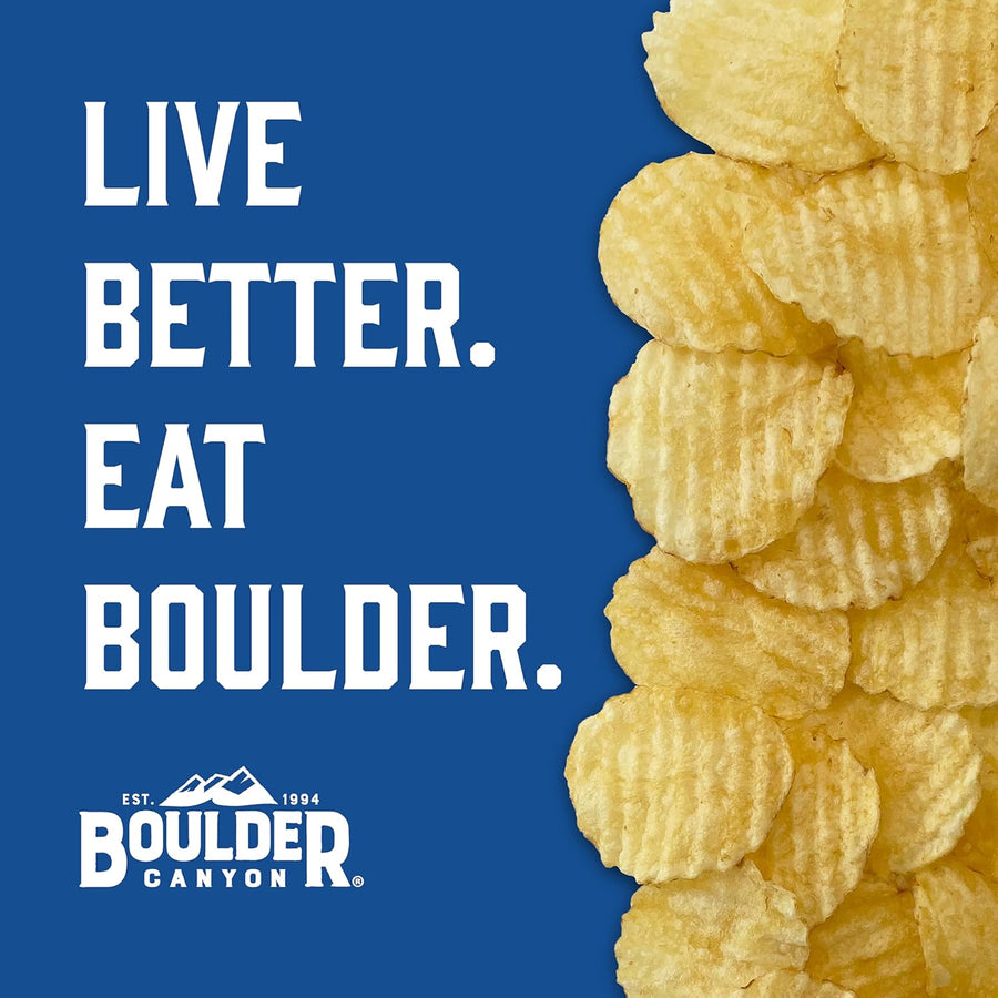 Boulder Canyon Avocado Oil Kettle Style Potato Chips Variety Pack, 18 Count - Gluten-Free, Non-GMO, Hickory Barbecue, Classic Sea Salt, Sea Salt & Cracked Pepper (1 oz Bags)