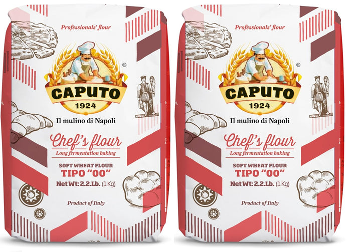 Antimo Caputo Chefs Flour 2.2 LB (Pack of 2) - Italian Double Zero 00 - Soft Wheat for Pizza Dough, Bread, & Pasta