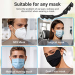 5Pcs Silicone Mask Holder Mask Ear Saver, Face Mask Extender Strap, Face Mask Holder to Protect Ears, Mask Straps for Back of Head, Adjustable Ear Savers for Face Masks, Soft Reusable Extension Bands