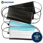 Halyard Black Disposable Face Mask with Earloops, ASTM LEVEL 3, Fog-Free, Pleat Style, 4-Layer Construction