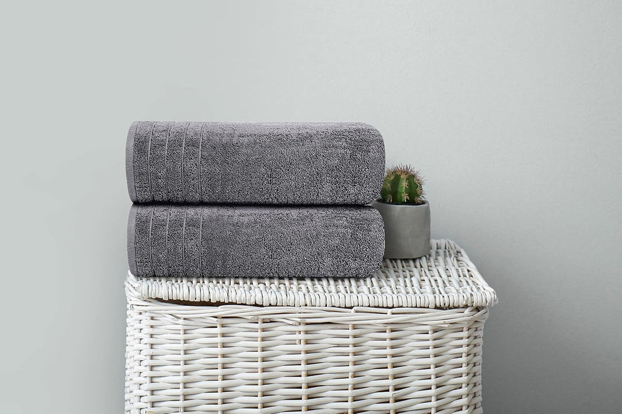 Tens Towels Pack of 4 Extra Large Bath Towels 30 x 60 Inches, 100% Cotton, Larger & Lighter Weight, Quicker to Dry, Super Soft and Absorbent, Perfect for Bathroom, Dark Grey