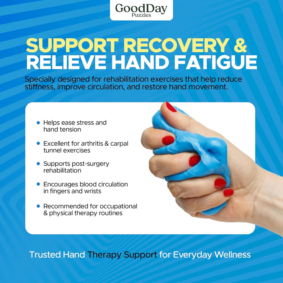 Hand Therapy Putty 3 Piece Set for Hand Strengthening and Stress Relief