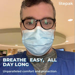 2,000pcs Disposable Face Masks 3 Ply Breathable Blue 40 Packs of 50