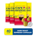 Café Bustelo Aluminum Espresso Capsules, Dark Roast Coffee, Nespresso Original Line Compatible, Intensity 11, 40 Count