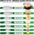 Reusable Silicone Stretch Lids for Food Storage in Fridge - Elastic Heat-Resistant Bowl Covers, Cups, Cans, Jars - Universal Food Grade Lid for Round and Rectangle Containers - Dishwasher Safe -7 Pack