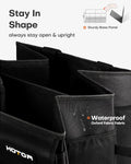 HOTOR Trunk Organizer - Car Organizer, Foldable Trunk organizer for SUVs & Sedans, Sturdy Car Organization for Car Accessories, Tools, Sundries, Black, 2 Compartments, 21.3"×12.6"×10.6"