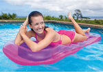 INTEX 18-Pocket Inflatable Pool Float Lounger with Pillow – 74" x 28" Raft for Adults – Suntanner Swimming Mat, Assorted Colors