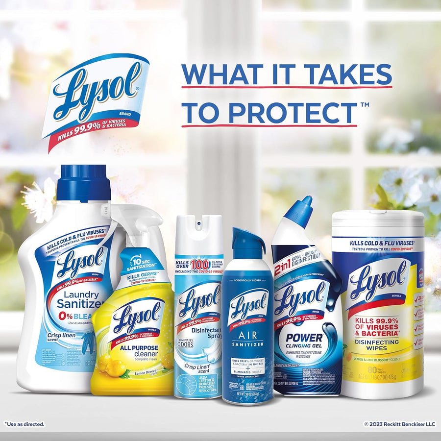 Lysol Toilet Bowl Cleaner Gel, for Cleaning and Disinfecting, Bleach Free, Ocean Fresh Scent, 24oz