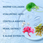 MAREE Collagen Facial Mask with Hyaluronic Acid — Sheet Face Mask Skincare — Centella Asiatica, Green & Red Algae Extract — Hydrating Facemask For Women Skin Care — Mascarillas Para La Cara — 6 Count