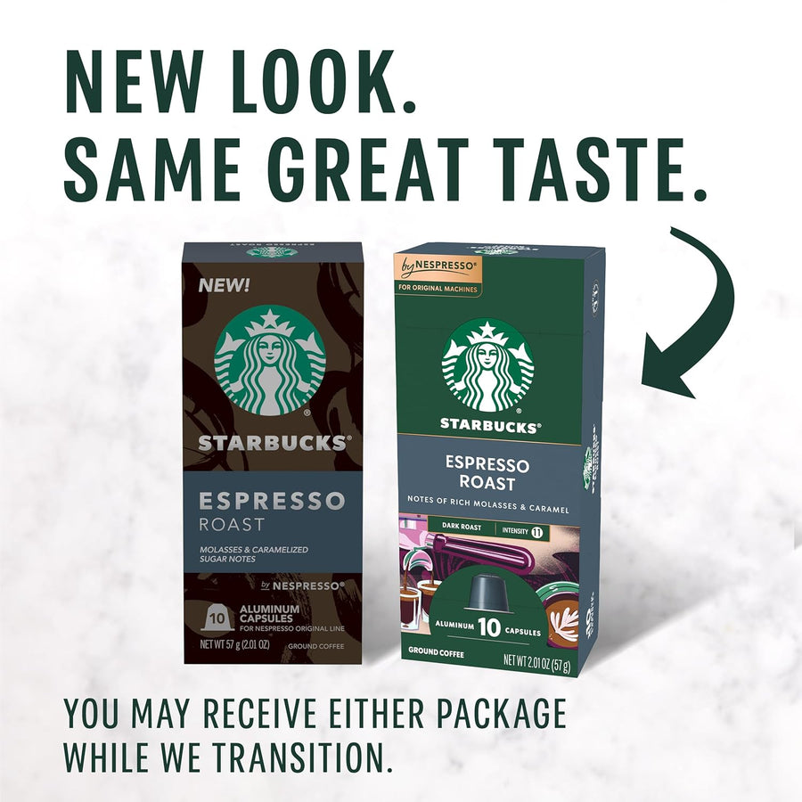Starbucks by Nespresso Original Line Dark Roast Espresso, 50-count Espresso Pods