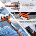 Car Snow Brush Snow Shovel Kit, 42'' Extendable Ice Scrapers and Snow Brushes for Car Windshield with Foam Grip 180° Pivoting Brush Head Snow Scraper, 39'' Extendable Emergency Snow Shovel for Car