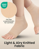 KEMFORD Ankle Compression Sleeve - 20-30mmHg, Beige, M