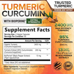 Turmeric Curcumin Supplement - 2400mg Organic Turmeric Per Serving