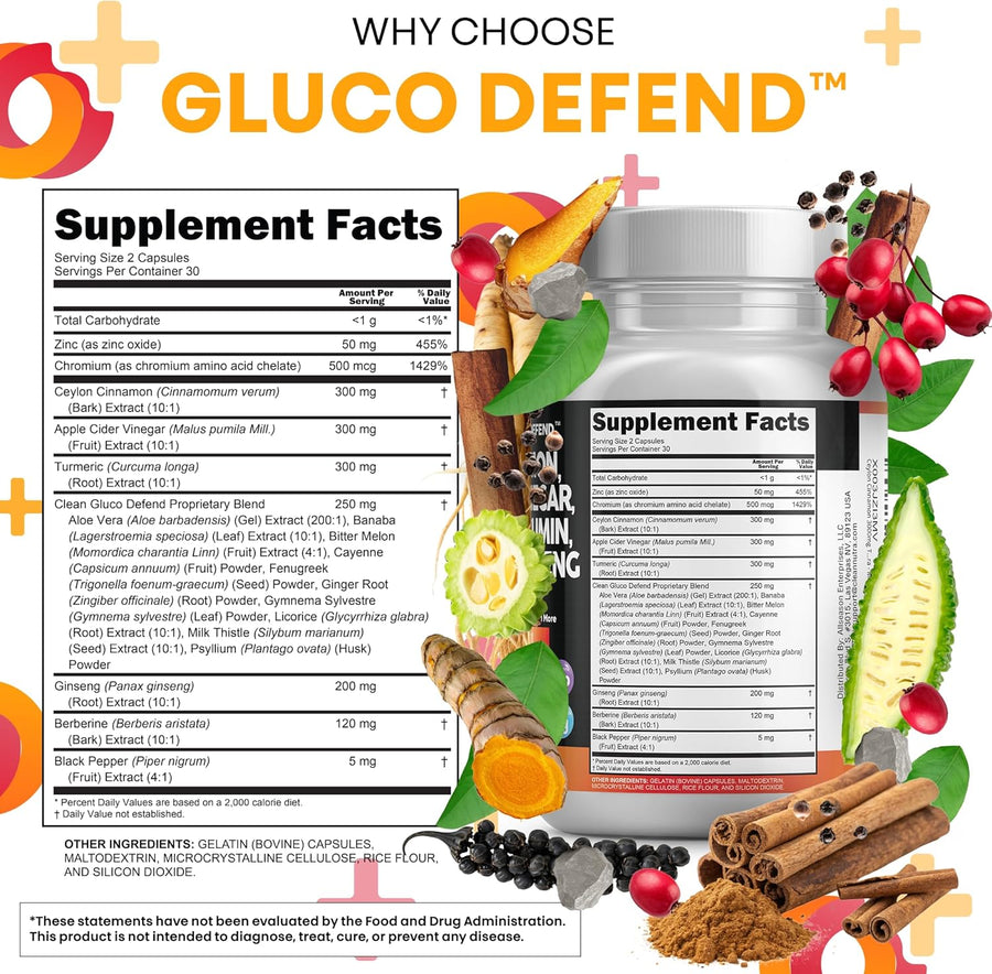 Clean Nutraceuticals Ceylon Cinnamon Capsules with Berberine Turmeric and Apple Cider Vinegar Supplement