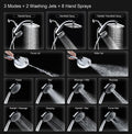 High Pressure Rain Shower Head: Upgrade Shower Heads with Handheld Spray Combo with Fixed Showerhead and 10 Sprays Handheld Shower Head, Detachable Shower head Built-in Magnetic Docking and Power Jets