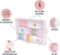 BONNYCO Pink Cinema Light Box with 400 Letters, Emojis, 2 Markers. Led Light Box Home Office and Room Decor, Cinema Led Sign Letters Board. Gifts for Women Girls Christmas Birthdays, Pink Decor