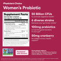 Physician's CHOICE Probiotics for Women - PH Balance, Digestive, UT, & Feminine Health - 50 Billion CFU - 6 Unique Strains for Her - Organic Prebiotics, Cranberry Extract+ - Women Probiotic - 30 CT