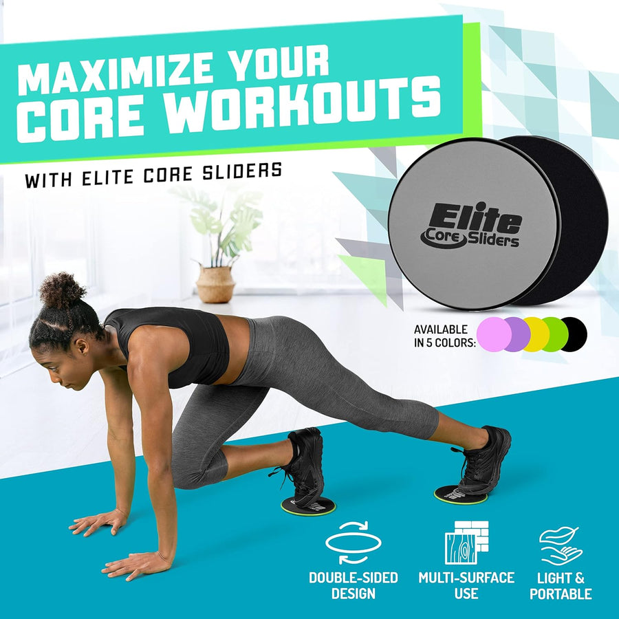 Elite Sportz Core Sliders: Compact Dual-Sided Workout Discs for Full-Body Training