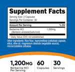 Nutricost Berberine HCl 1200mg , 60 Vegetarian Capsules - Gluten Free & Non-GMO