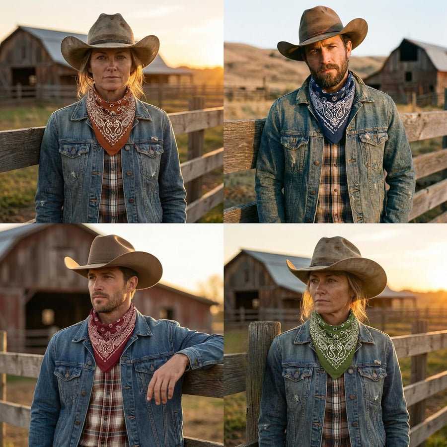 The Peacock Crew Premium Soft Cotton Bandanas Pack for Men and Women Paisley 22 x 22 inches
