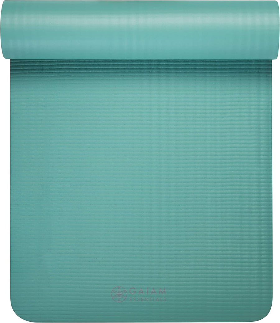 Gaiam 10mm Yoga Mat with Carrying Strap for Home Workouts