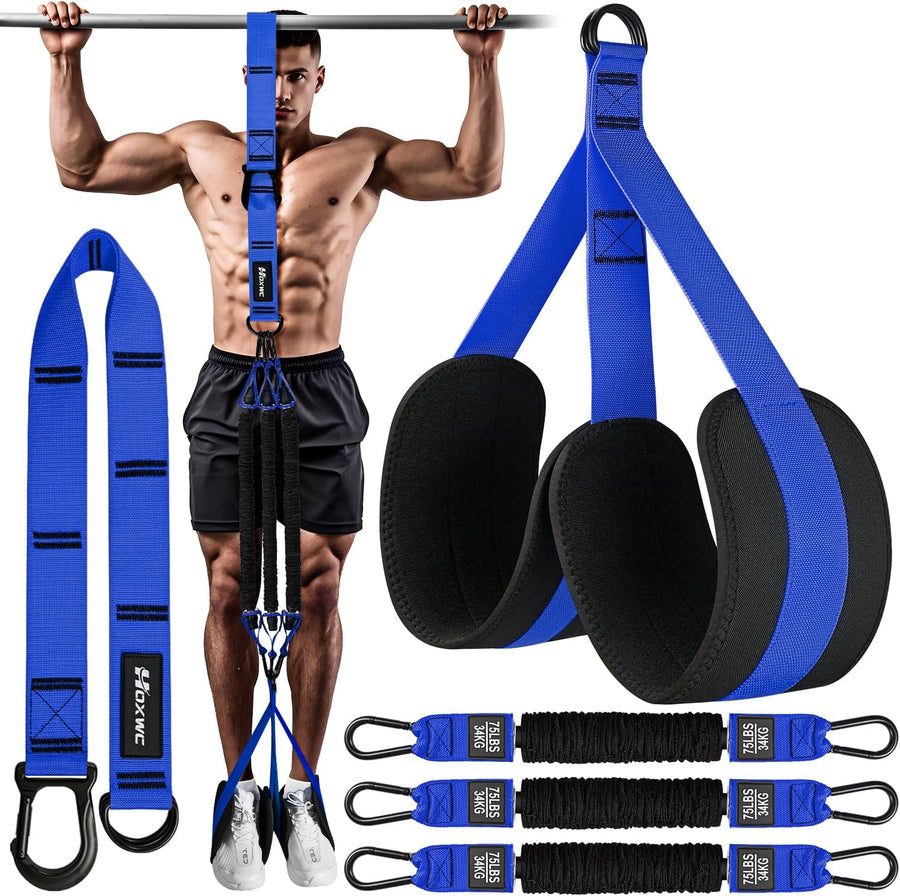 Pull Up Assist Bands, 3 Resistance Levels, Adjustable Comfort Foot Rest