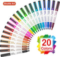 Shuttle Art Magnetic Whiteboard Markers, 20 Pieces Fine Tip and Eraser, Dry Erase Whiteboard Markers, for Writing on Whiteboards, Weekly Planner, Glass for School Office Home