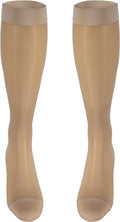 Truform 15-20 mmHg Women's Knee High Compression Stockings, 20 Denier, Nude, Medium