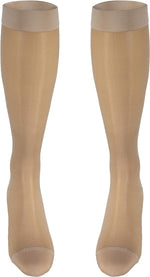 Truform 15-20 mmHg Women's Knee High Compression Stockings, 20 Denier, Nude, Medium