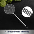 Hiware Solid Stainless Steel Spider Strainer Skimmer Ladle for Cooking and Frying, Kitchen Utensils Wire Strainer Pasta Spoon, 5.4 Inch